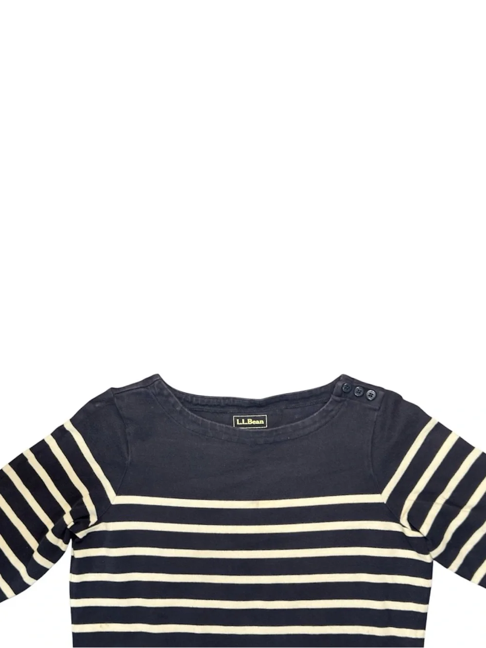 L.L. Bean | Navy and White Striped Midi Shirtdress Women’s Size Small Regular - Picture 4 of 5